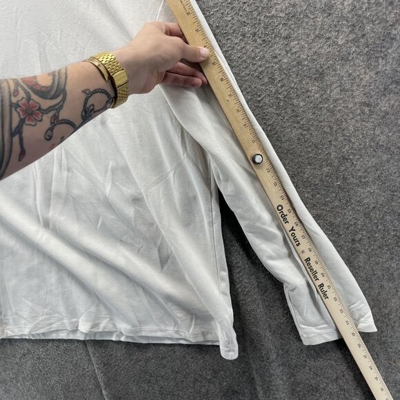 Calvin Klein Shirt Mens Large Cream Long Sleeve Crewneck Cotton Blend Casual - Picture 8 of 12